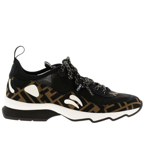 fendi sock sneakers brown|fendi sock sneakers women's.